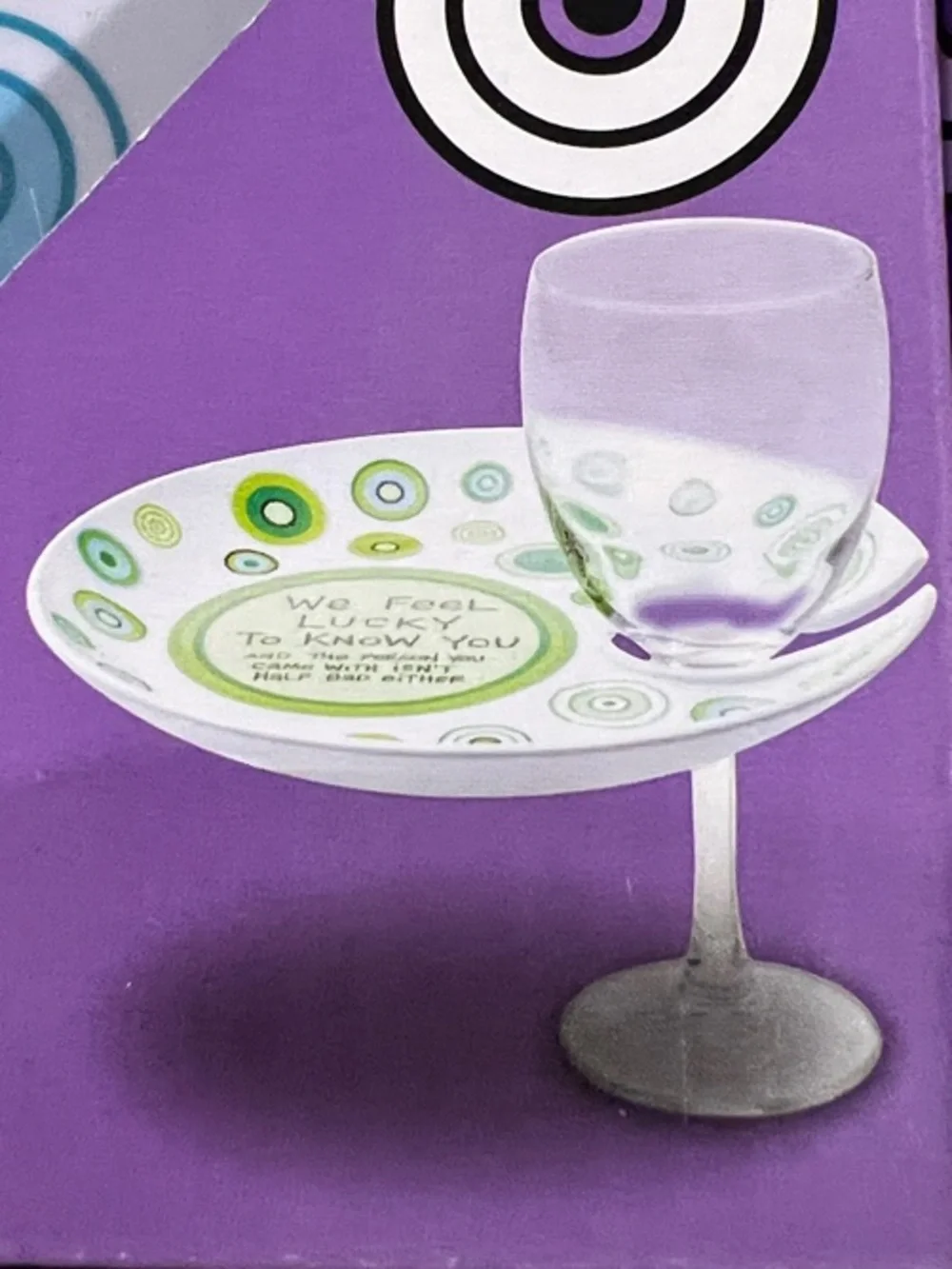 Enesco Cocktail-Wine Plate Set With Cup Holder - Picture 3 of 14
